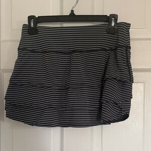 Athleta Black and Gray Striped Skirt